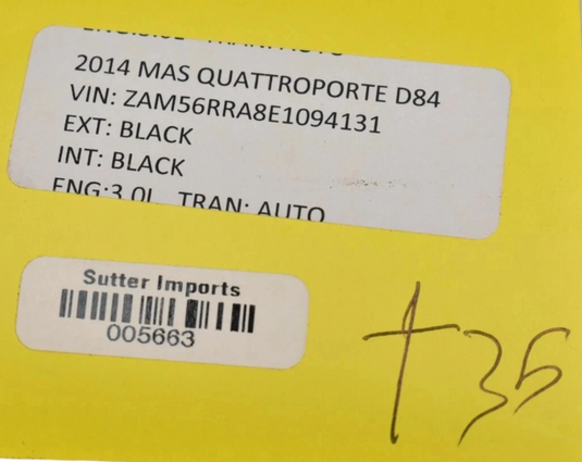 14-20 Maserati Quattroporte Rear Left Door Window Belt Molding 670009936 Oem