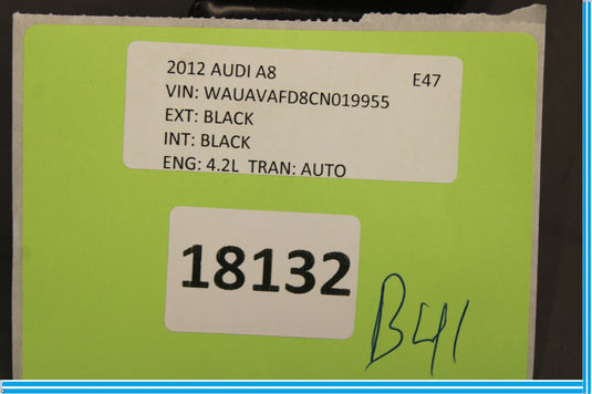 11-18 Audi A8 Rear Seat Belt Single Buckle Receiver Oem