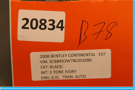 03-12 Bentley Continental Left Side Air Intake Hose Pipe Oem