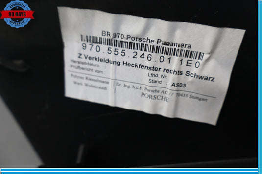 10-16 Porsche Panamera Rear Right Passenger Side Trunk Tailgate Cover Oem