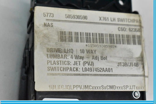 16-20 Jaguar XF Front Left Driver Side Seat Adjustment Switch GX6314B566CAA OEM