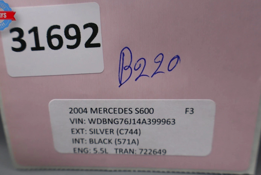 00-06 Mercedes W220 S600 S500 Dynamic Seat Seats Vacuum Pump 2208000948 Oem