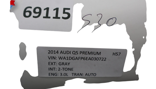 13-17 Audi Q5 SQ5 Front Right Passenger Side Interior Door Panel Gray Oem