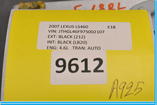 07-09 Lexus LS460 Rear Left Driver Side Seat Climate Control Module Unit Oem
