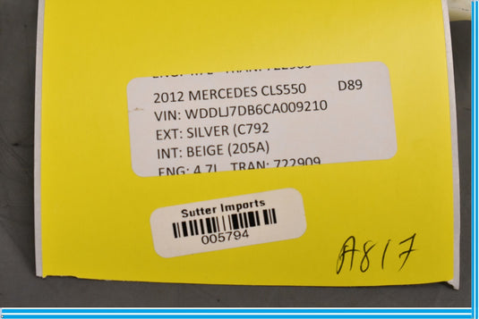 12-14 Mercedes CLS550 W218 Park Assist Parktronic Sensor Module Control Oem