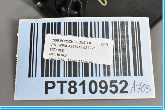 97-04 Porsche Boxster Rear Trunk Latch Trim Cover 98655125100 Black Oem
