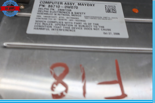 07-12 Lexus XF40 LS460 Mayday Communication Control Module 86710-0W070 Oem