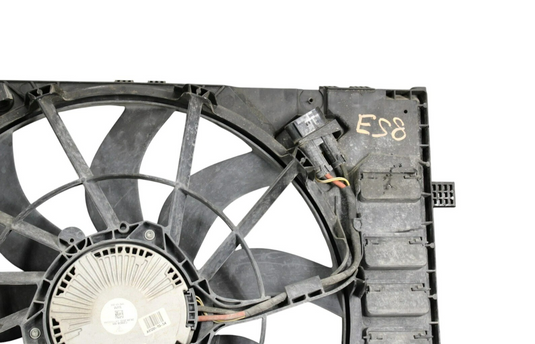 11-18 Porsche Cayenne Hybrid Engine Cooling Fan Motor Assembly Shroud Oem