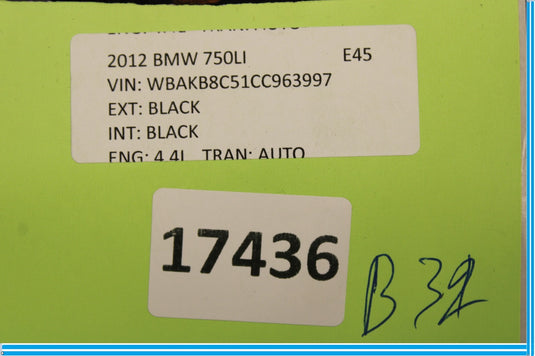 09-15 BMW 750Li 750i F02 Engine Ignition Start Stop Switch Button 9162555 Oem