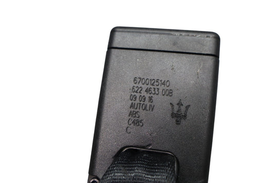 14-21 Maserati Ghibli Rear Left Side Seat Belt Buckle Black 6700125140 Oem