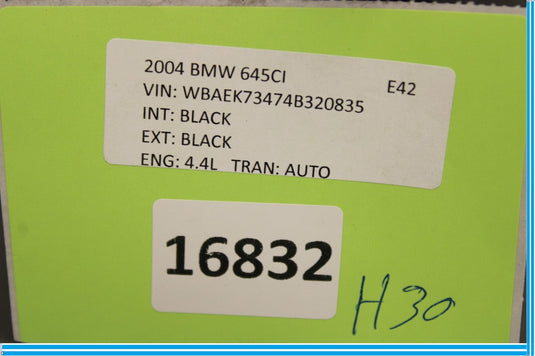04-10 BMW 645Ci 650i Rear Upper Seat Head Rest Restraint Leather Trim Oem