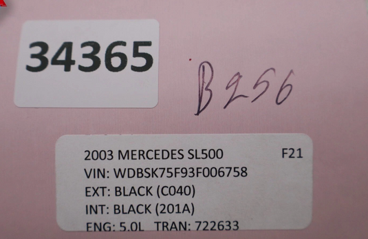 Mercedes R230 SL500 SL55 AMG Convertible Top Left Side Load Assist Cylinder OEM