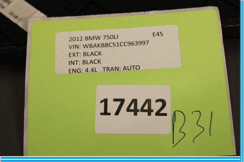 Load image into Gallery viewer, 09-15 BMW 750i 750Li Rear Left Center Console Carpet Mat Cover 51169123875 Oem
