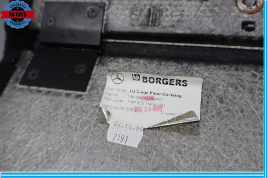 07-12 Mercedes GL450 GL550 Rear Trunk Floor Carpet Cover Panel 1646800046 Oem