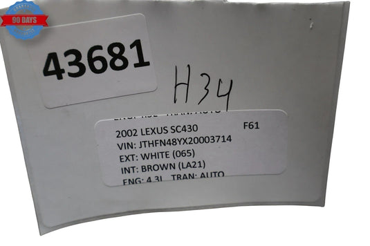 02-05 Lexus SC430 Z40 Front Left Driver Side Seat Headrest Head Rest OEM