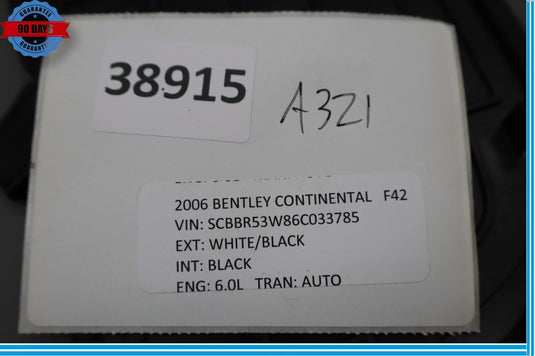 06-12 Bentley Continental Rear Right Top Deck Child Latch Leather Cover Oem