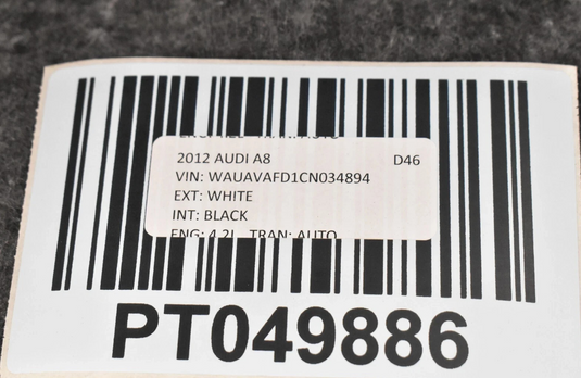 11-17 Audi A8 Front Left Driver Interior Door Trim Panel Black 4H0868151A OEM