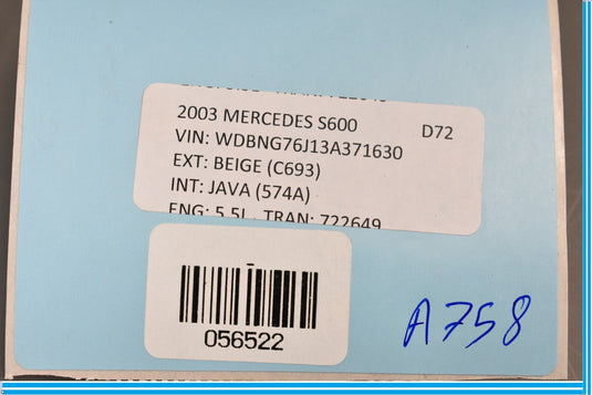 00-06 Mercedes S500 S600 W220 Front Left Door Lock Finisher Trim 2207330148 Oem
