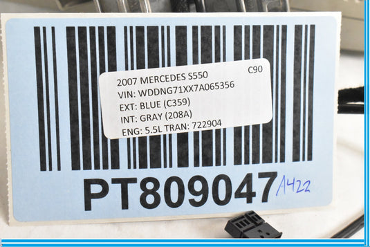07-09 Mercedes W221 S450 S550 CL550 Interior Rear View Mirror Gray OEM 