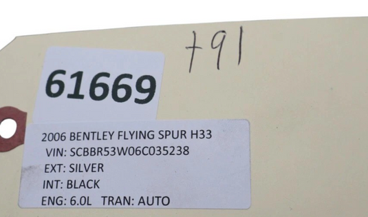 06-12 Bentley Continental Flying Spur Left Side Intercooler Air Duct Shroud Oem