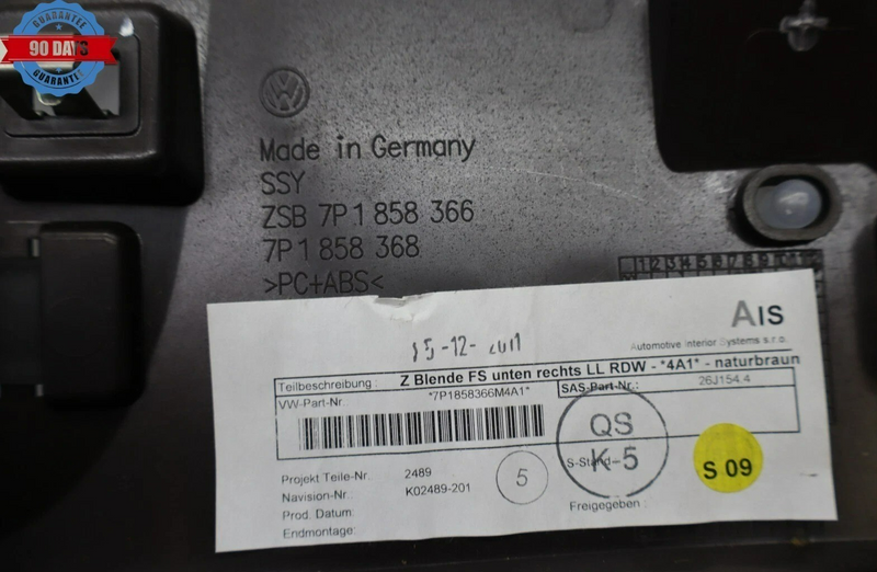 Load image into Gallery viewer, 11-17 Volkswagen Touareg Front Left Driver Side Lower Dash Panel Cover Trim Oem
