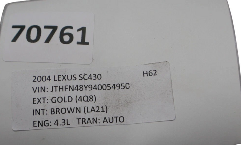 Load image into Gallery viewer, 02-10 Lexus SC430 Front Right Passenger Side Door Window Auto Glass Panel OEM
