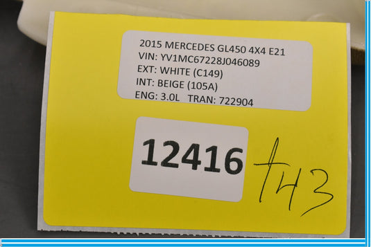 13-16 Mercedes GL450 X166 Right Side B Pillar Upper Trim Cover Panel Oem