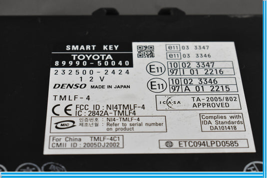 07-09 Lexus LS460 Smart Keyless Control Module Unit 89990-50040 Oem