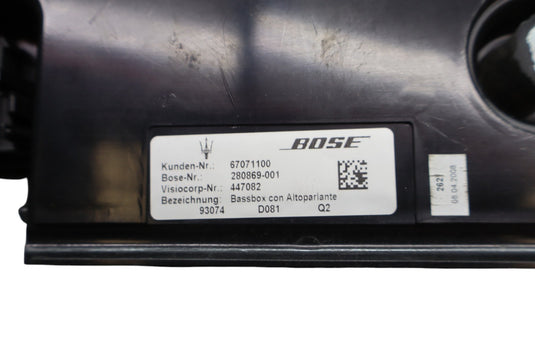03-19 Maserati Quattroporte Front Bose Subwoofer Sub Woofer Speaker Oem