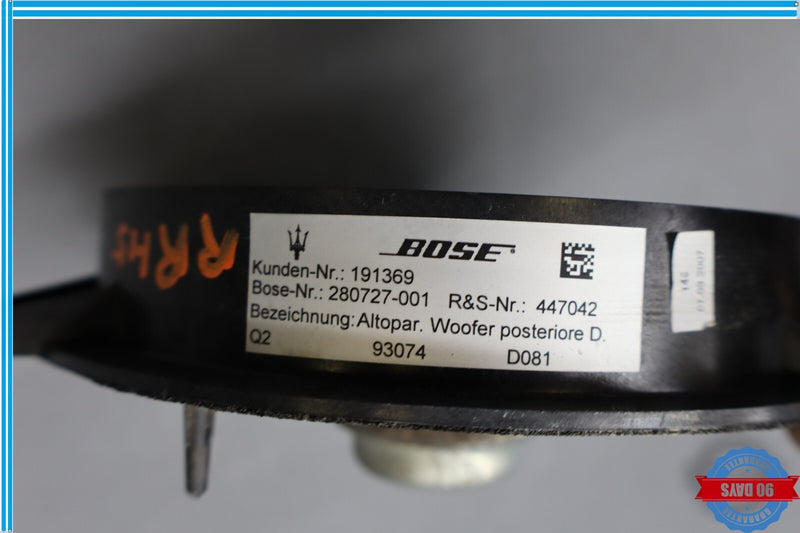 Load image into Gallery viewer, 03-13 Maserati Quattroporte Rear Right Side Audio Sound Speaker Bose Oem
