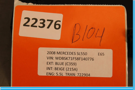 03-12 Mercedes R230 SL550 SL500 Right Passenger Side Door Control Module Oem
