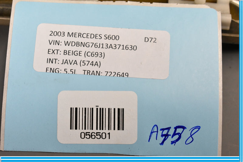 Load image into Gallery viewer, 00-06 Mercedes S500 S600 W220 Front Left Driver Fender Molding 2206900162 Oem
