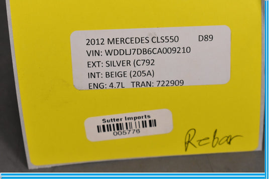 12-18 Mercedes CLS550 E350 Front Left Bumper Bracket Shock Absorber Oem