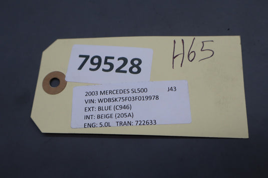 03-08 Mercedes R230 SL500 SL550 Right Upper Radiator Upper Support Top Cover Oem