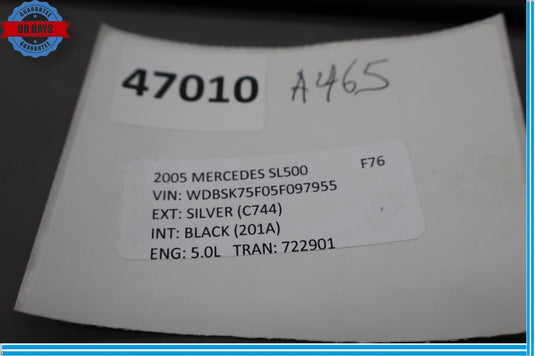 03-06 Mercedes R230 SL500 SL55 Rear Left Side Storage Compartment Lid Cover Oem