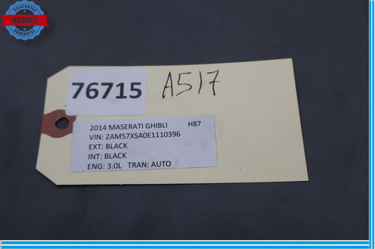 14-17 Maserati Ghibli Rear View Backup Parking Assist Camera 178269 Oem