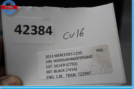 10-17 Mercedes W204 C250 E350 E550 Coupe Rear Left Seat Cushion Top Upper Oem