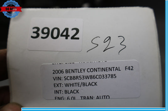 06-12 Bentley Continental Rear Left Driver Side Interior Door Panel Oem