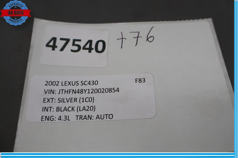 Load image into Gallery viewer, 02-10 Lexus SC430 Front Right Passenger Side Seat Cushion Cover Trim Oem
