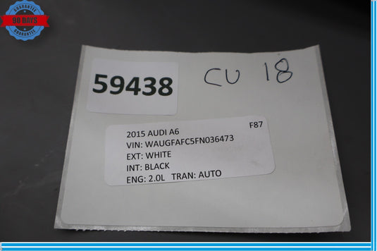 12-18 Audi A6 Quattro Front Right Passenger Side Upper Seat Cushion Oem