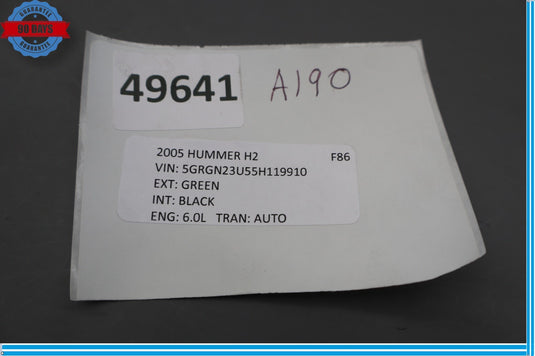 03-07 HUMMER H2 Windshield Right Passenger Side A Pillar Trim Cover Panel Oem