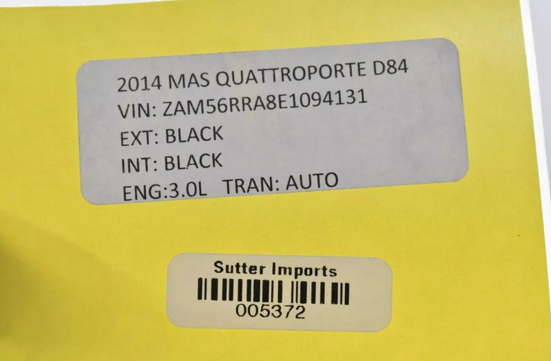 Load image into Gallery viewer, 14-22 Maserati Quattroporte Rear Right Passenger Side Door Panel Shell Cover Oem
