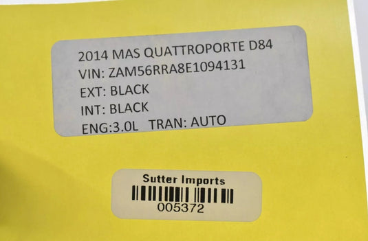 14-22 Maserati Quattroporte Rear Right Passenger Side Door Panel Shell Cover Oem