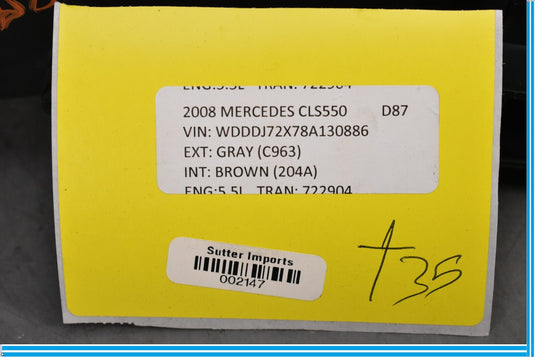 03-11 Mercedes CLS550 E550 Rear Trunk Emergency Spare Tire Tool Case Holder Oem
