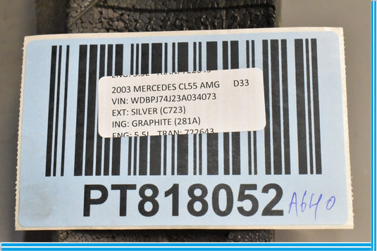 00-06 Mercedes CL500 CL600 W215 Front Right Bumper Reinforcement Foam Piece Oem