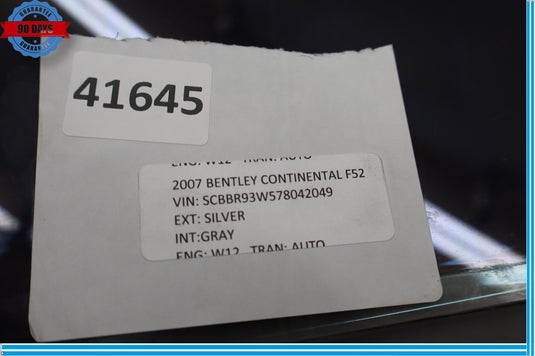 06-12 Bentley Continental Flying Spur Rear Left Side Door Window Glass Oem