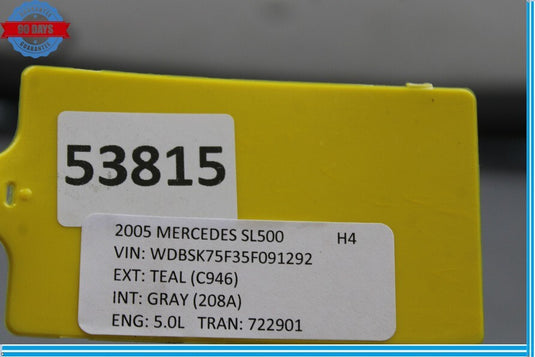 03-12 Mercedes R230 SL500 SL550 Pano Panoramic Roof Top Glass w/ Sun Shade Oem