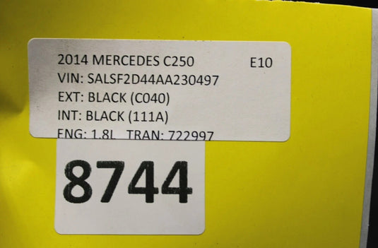 12-14 Mercedes-Benz C250 Rear Bumper Cover Panel Assembly Black 2048809147 Oem