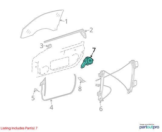 03-09 MERCEDES W209 W215 CLK CL FRONT RIGHT PASS DOOR WINDOW REGULATOR MOTOR OEM