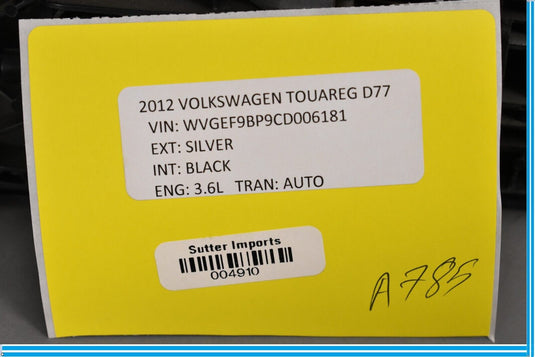 11-17 Volkswagen VW Touareg Front Right Passenger Side Exterior Door Handle Oem